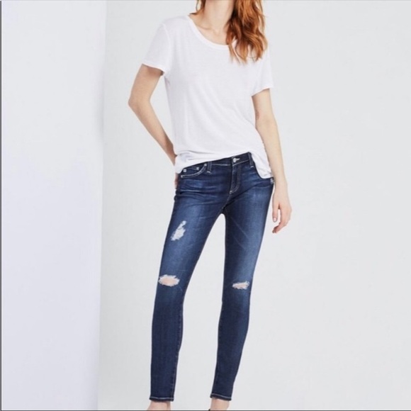𝅺ag Adriano Goldschmied Leggings Ankle Jeans distressed size 25R - Picture 1 of 12